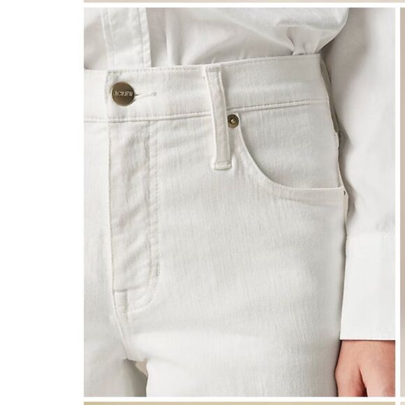 J. Crew Petite mid-rise kickout jean straight white Size 30P - Picture 11 of 12